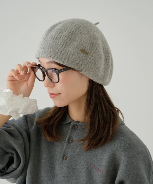 CIAOPANIC TYPY（チャオパニックティピー）の「【GEVACO】ウール混ベレー帽（ハンチング/ベレー帽・レディース・ブラック/ベージュ/グレー・ONE）」の2枚目の写真