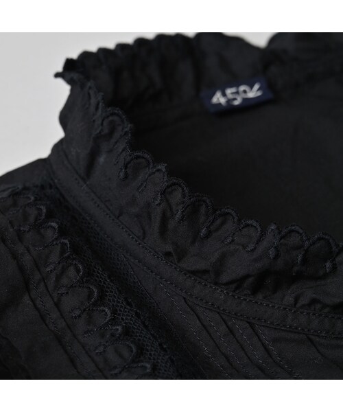 45R（フォーティファイブアール）の「スーピマバチストのカットワークブラウス（その他・レディース・92-クロ・02-M/03-L）」の12枚目の写真