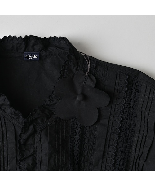 45R（フォーティファイブアール）の「スーピマバチストのカットワークブラウス（その他・レディース・92-クロ・02-M/03-L）」の16枚目の写真
