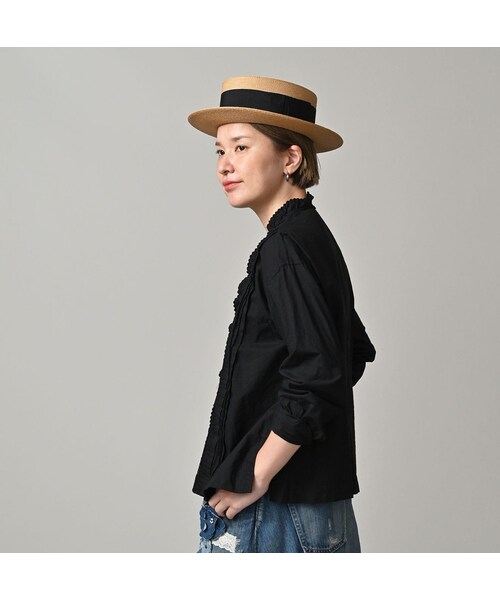 45R（フォーティファイブアール）の「スーピマバチストのカットワークブラウス（その他・レディース・92-クロ・02-M/03-L）」の5枚目の写真