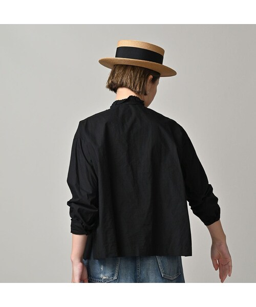 45R（フォーティファイブアール）の「スーピマバチストのカットワークブラウス（その他・レディース・92-クロ・02-M/03-L）」の6枚目の写真