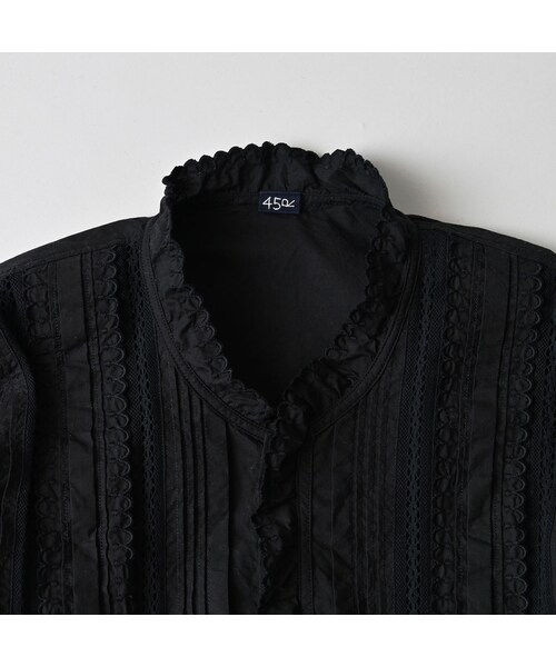 45R（フォーティファイブアール）の「スーピマバチストのカットワークブラウス（その他・レディース・92-クロ・02-M/03-L）」の11枚目の写真