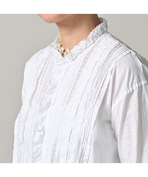 45R（フォーティファイブアール）の「スーピマバチストのカットワークブラウス（その他・レディース・02-シロ・02-M/03-L）」の7枚目の写真