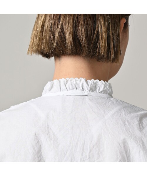 45R（フォーティファイブアール）の「スーピマバチストのカットワークブラウス（その他・レディース・02-シロ・02-M/03-L）」の8枚目の写真