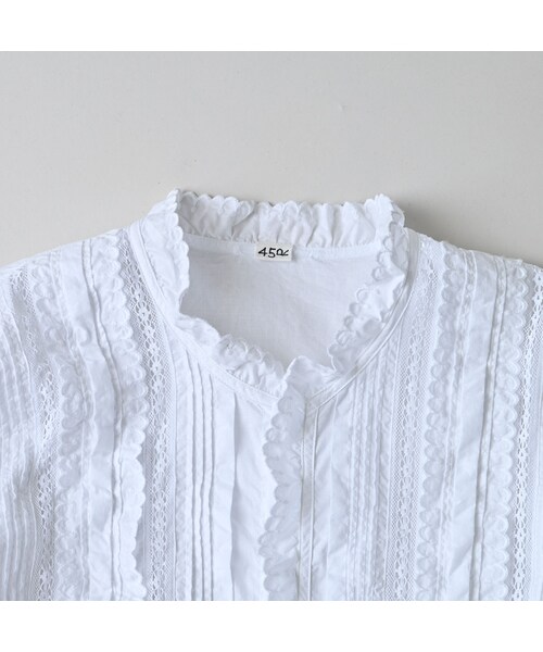45R（フォーティファイブアール）の「スーピマバチストのカットワークブラウス（その他・レディース・02-シロ・02-M/03-L）」の11枚目の写真