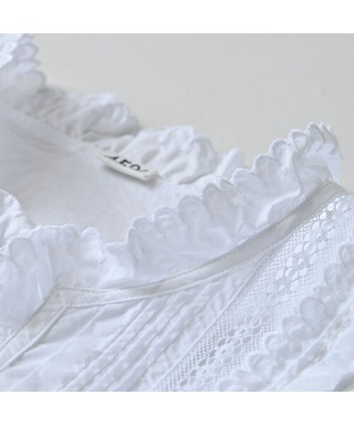 45R（フォーティファイブアール）の「スーピマバチストのカットワークブラウス（その他・レディース・02-シロ・02-M/03-L）」の12枚目の写真