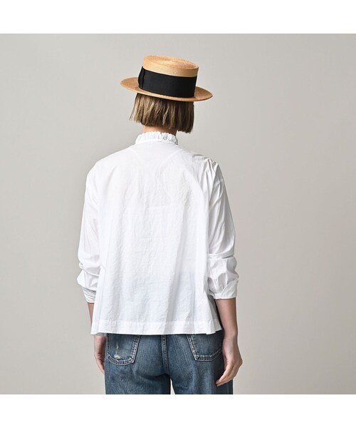 45R（フォーティファイブアール）の「スーピマバチストのカットワークブラウス（その他・レディース・02-シロ・02-M/03-L）」の6枚目の写真