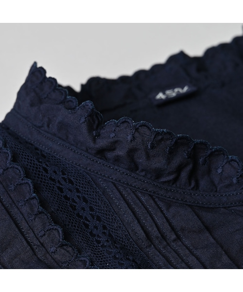 45R（フォーティファイブアール）の「スーピマバチストカットワークのブラウス（インディゴ）（その他・レディース・73-インディゴ・02-M/03-L）」の13枚目の写真