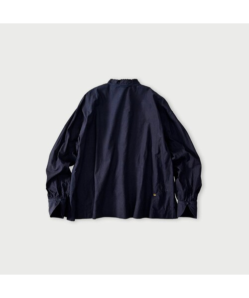 45R（フォーティファイブアール）の「スーピマバチストカットワークのブラウス（インディゴ）（その他・レディース・73-インディゴ・02-M/03-L）」の2枚目の写真