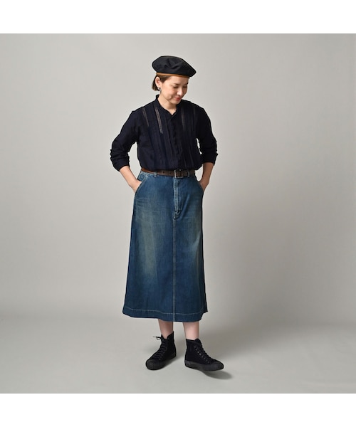 45R（フォーティファイブアール）の「スーピマバチストカットワークのブラウス（インディゴ）（その他・レディース・73-インディゴ・02-M/03-L）」の3枚目の写真