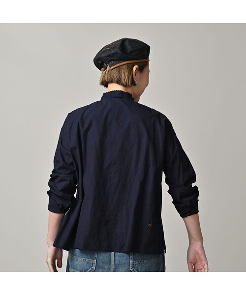 45R（フォーティファイブアール）の「スーピマバチストカットワークのブラウス（インディゴ）（その他・レディース・73-インディゴ・02-M/03-L）」の6枚目の写真