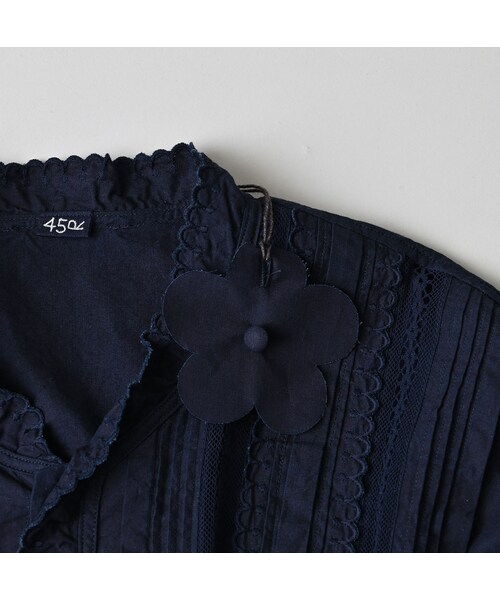 45R（フォーティファイブアール）の「スーピマバチストカットワークのブラウス（インディゴ）（その他・レディース・73-インディゴ・02-M/03-L）」の17枚目の写真