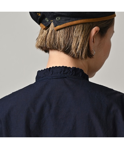 45R（フォーティファイブアール）の「スーピマバチストカットワークのブラウス（インディゴ）（その他・レディース・73-インディゴ・02-M/03-L）」の9枚目の写真