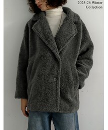 Re:EDIT（リエディ）の「ボアダブルミドルチェスターコート - ジャケット/アウター通販 | 人気レディースファッション - Re:EDIT（リエディ）（その他）」