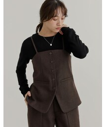 Re:EDIT（リエディ）の「ウールライクフロントボタンキャミビスチェ - トップス通販 | 人気レディースファッション - Re:EDIT（リエディ）（その他）」