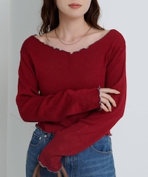 Kastane（カスタネ）の「【WEB先行】もちもちメロウニットプルオーバー（ニット/セーター・レディース）」