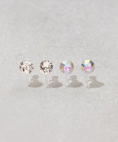 3coins（3coins）の「カラーガラス樹脂イヤリング4個セット（イヤリング・レディース・その他1/その他/その他2・FREE）」の2枚目の写真