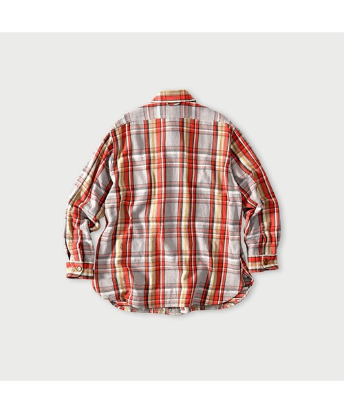 45R（フォーティファイブアール）の「ざっくりインドネルの908オーバーシャツ（その他・レディース・52-アカ×グレー/72-ブルー×ベージュ/81-ブラウン×サックス・01-XS/02-S/03-M/04-L/05-XL）」の4枚目の写真