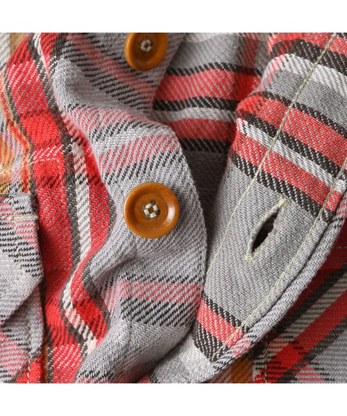 45R（フォーティファイブアール）の「ざっくりインドネルの908オーバーシャツ（その他・レディース・52-アカ×グレー/72-ブルー×ベージュ/81-ブラウン×サックス・01-XS/02-S/03-M/04-L/05-XL）」の20枚目の写真