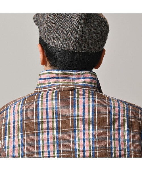 45R（フォーティファイブアール）の「ざっくりインドネルの908ダッファ－シャツ（その他・レディース・52-アカ×グレー/72-ブルー×ベージュ/81-ブラウン×サックス・02-S/04-L）」の16枚目の写真