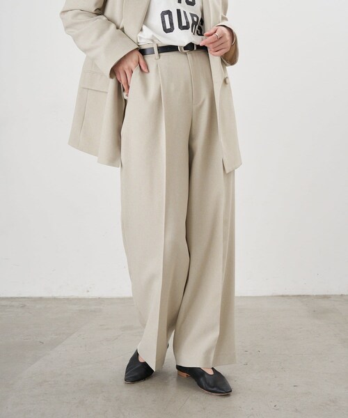 SHENERY(シーナリー)の「【26SS予約】トロタックワイドパンツ(パンツ・レディース・ベージュ/ブラック/ローズ・36/38)」の1枚目の写真