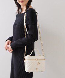 VIS（ビス）の「ファーハンドルキルティング＆ツイードバニティバッグ/2WAY（バッグ）」