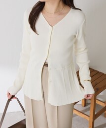 COLLAGE GALLARDAGALANTE（コラージュガリャルダガランテ）の「【スタイルアップ】リブペプラムカーディガン（トップス）」