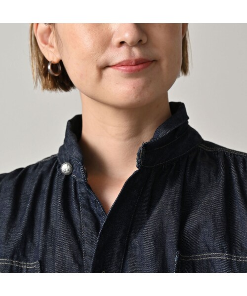 45R（フォーティファイブアール）の「45プチデニムのボーイフレンドシャツ（濃）（その他・レディース・79-インディゴ 濃・00-フリー）」の8枚目の写真