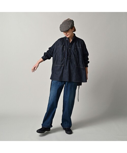 45R（フォーティファイブアール）の「45プチデニムのボーイフレンドシャツ（濃）（その他・レディース・79-インディゴ 濃・00-フリー）」の3枚目の写真