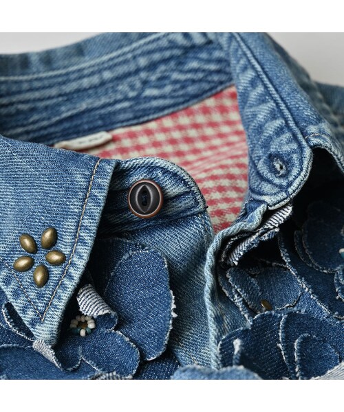 45R（フォーティファイブアール）の「45プチデニムのイースタンシャツ 遖加工（フルール・清）（その他・レディース・75-インディゴ 清・02-M/03-L）」の15枚目の写真