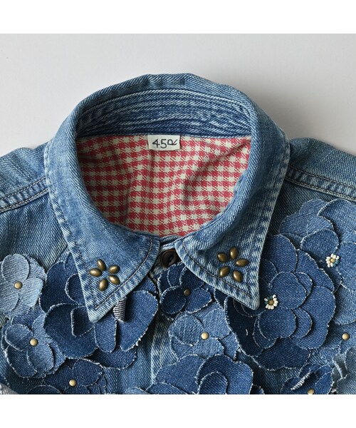 45R（フォーティファイブアール）の「45プチデニムのイースタンシャツ 遖加工（フルール・清）（その他・レディース・75-インディゴ 清・02-M/03-L）」の13枚目の写真