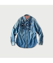 45R（フォーティファイブアール）の「45プチデニムのイースタンシャツ 遖加工（フルール・清）（その他・レディース）」