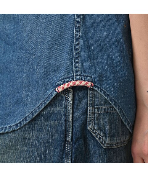 45R（フォーティファイブアール）の「45プチデニムのイースタンシャツ 遖加工（フルール・清）（その他・レディース・75-インディゴ 清・02-M/03-L）」の10枚目の写真