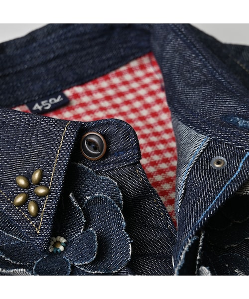 45R（フォーティファイブアール）の「45プチデニムのイースタンシャツ 遖加工（フルール・濃）（その他・レディース・79-インディゴ 濃・02-M/03-L/04-XL）」の14枚目の写真