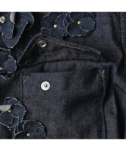 45R（フォーティファイブアール）の「45プチデニムのイースタンシャツ 遖加工（フルール・濃）（その他・レディース・79-インディゴ 濃・02-M/03-L/04-XL）」の17枚目の写真