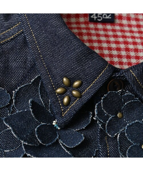 45R（フォーティファイブアール）の「45プチデニムのイースタンシャツ 遖加工（フルール・濃）（その他・レディース・79-インディゴ 濃・02-M/03-L/04-XL）」の13枚目の写真