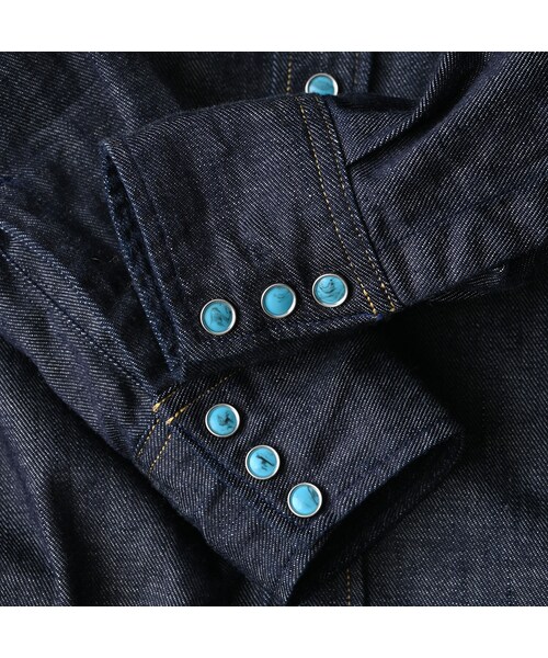 45R（フォーティファイブアール）の「45プチデニムのイースタンシャツ 遖加工（フルール・濃）（その他・レディース・79-インディゴ 濃・02-M/03-L/04-XL）」の18枚目の写真