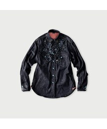 45R（フォーティファイブアール）の「45プチデニムのイースタンシャツ 遖加工（フルール・濃）（その他・レディース）」