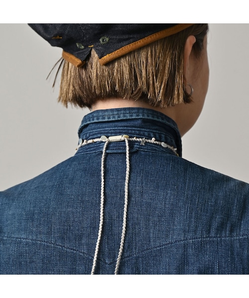 45R（フォーティファイブアール）の「45プチデニムのイースタンシャツ 遖加工（フルール・重）（その他・レディース・77-インディゴ 重/87-インディゴ 重 バンダナ柄・02-M/03-L/04-XL）」の10枚目の写真