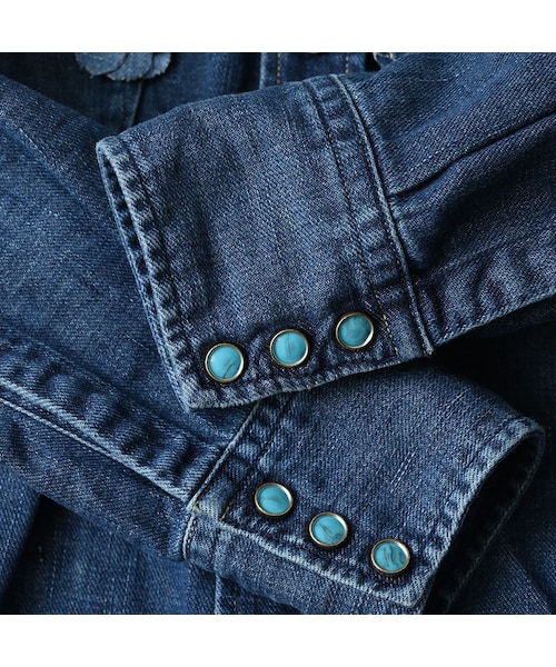 45R（フォーティファイブアール）の「45プチデニムのイースタンシャツ 遖加工（フルール・重）（その他・レディース・77-インディゴ 重/87-インディゴ 重 バンダナ柄・02-M/03-L/04-XL）」の18枚目の写真