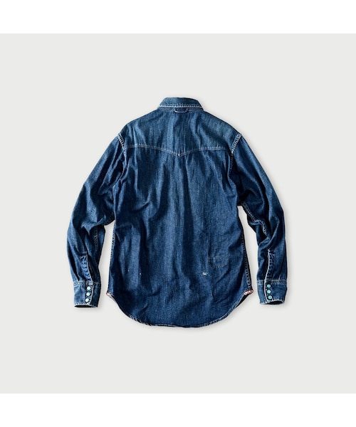 45R（フォーティファイブアール）の「45プチデニムのイースタンシャツ 遖加工（フルール・重）（その他・レディース・77-インディゴ 重/87-インディゴ 重 バンダナ柄・02-M/03-L/04-XL）」の3枚目の写真