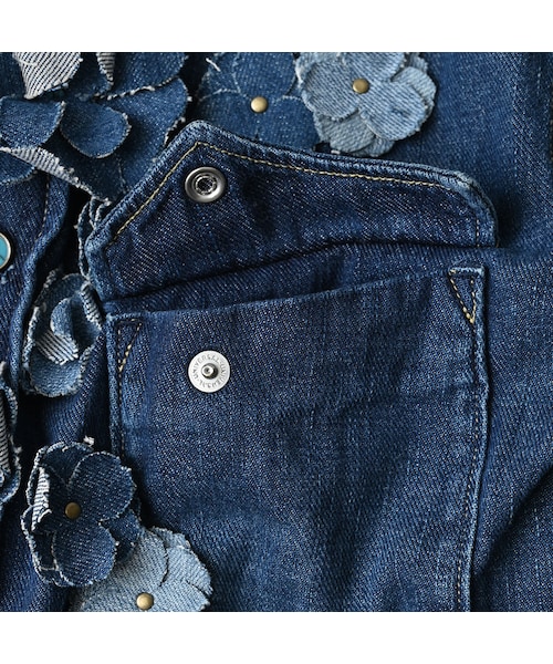45R（フォーティファイブアール）の「45プチデニムのイースタンシャツ 遖加工（フルール・重）（その他・レディース・77-インディゴ 重/87-インディゴ 重 バンダナ柄・02-M/03-L/04-XL）」の17枚目の写真
