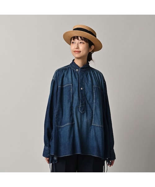 45R（フォーティファイブアール）の「45プチデニムのボーイフレンドシャツ（加工）（その他・レディース・76-インディゴ 淡/78-インディゴ 焦・00-フリー）」の5枚目の写真