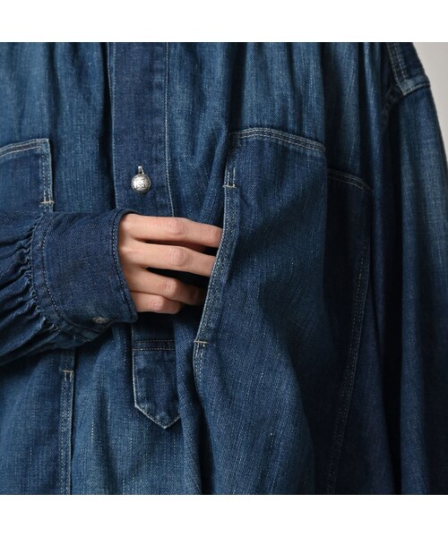 45R（フォーティファイブアール）の「45プチデニムのボーイフレンドシャツ（加工）（その他・レディース・76-インディゴ 淡/78-インディゴ 焦・00-フリー）」の9枚目の写真