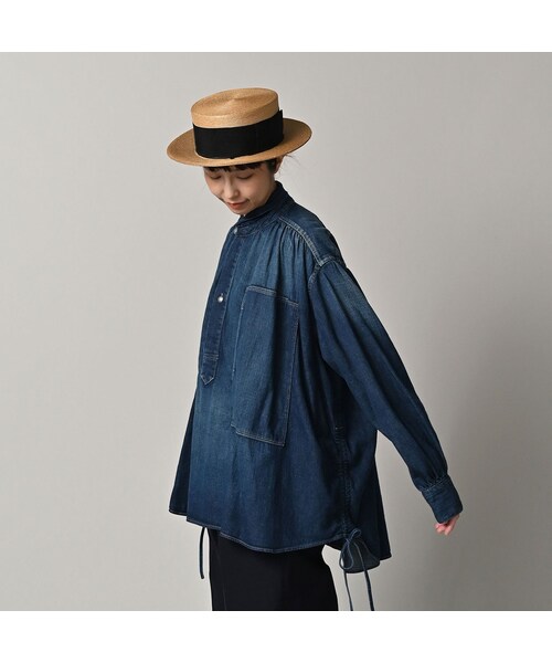 45R（フォーティファイブアール）の「45プチデニムのボーイフレンドシャツ（加工）（その他・レディース・76-インディゴ 淡/78-インディゴ 焦・00-フリー）」の6枚目の写真