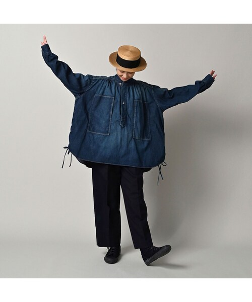 45R（フォーティファイブアール）の「45プチデニムのボーイフレンドシャツ（加工）（その他・レディース・76-インディゴ 淡/78-インディゴ 焦・00-フリー）」の4枚目の写真