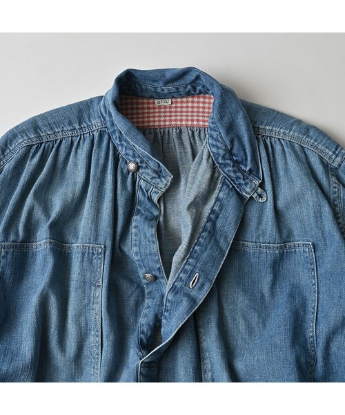 45R（フォーティファイブアール）の「45プチデニムのボーイフレンドシャツ（加工）（その他・レディース・76-インディゴ 淡/78-インディゴ 焦・00-フリー）」の15枚目の写真