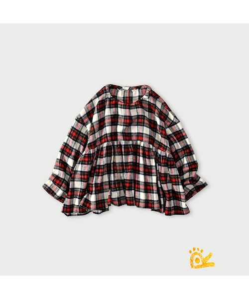 45R（フォーティファイブアール）の「ONEONE 宝物のいろいろギャザーブラウス（その他・レディース・10-オフホワイト/71-アカチェック/77-クロ(起毛)/78-クロ/82-カディデニム(インディゴ)・00-フリー）」の2枚目の写真