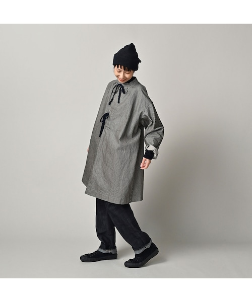 45R（フォーティファイブアール）の「ONEONE 宝物のミリタリースモックチュニック（インディゴ）（その他・レディース・71-ヒッコリー・00-フリー）」の4枚目の写真