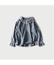 45R（フォーティファイブアール）の「インドカディダンガリーのフリルカラーブラウス（藍）（その他・レディース）」